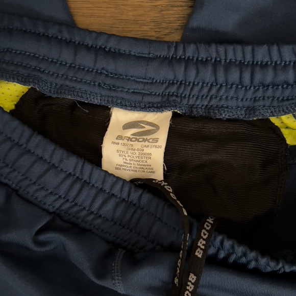 Brooks Running 7/8 Capri Track Pant Legging Navy / Neon - Picture 14 of 16